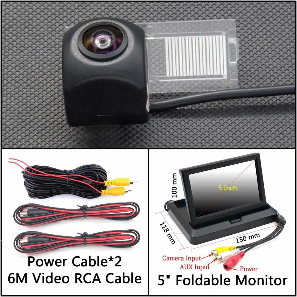 Cam N 5 inch Fold 175 градусов HD камера заднего вида Камера для peugeot 208 3D/5D хэтчбек 2012- 301/308/408/508/C5/3008/307 хэтчбек - Название цвета: Cam N 5 inch Fold