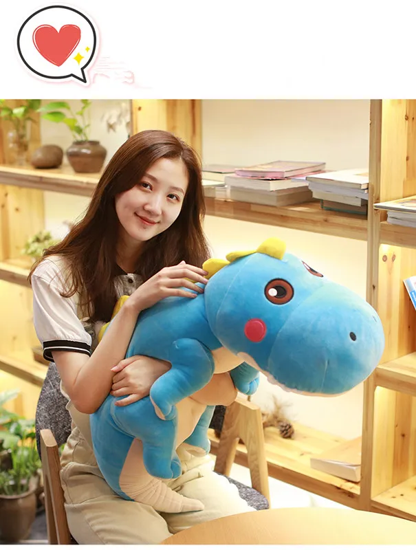 new pop Korean dinosaur plush toy girl sleeping doll leisure dragon pillow for children adulsts gift decoration 55inch 140cm DY50480 (9)