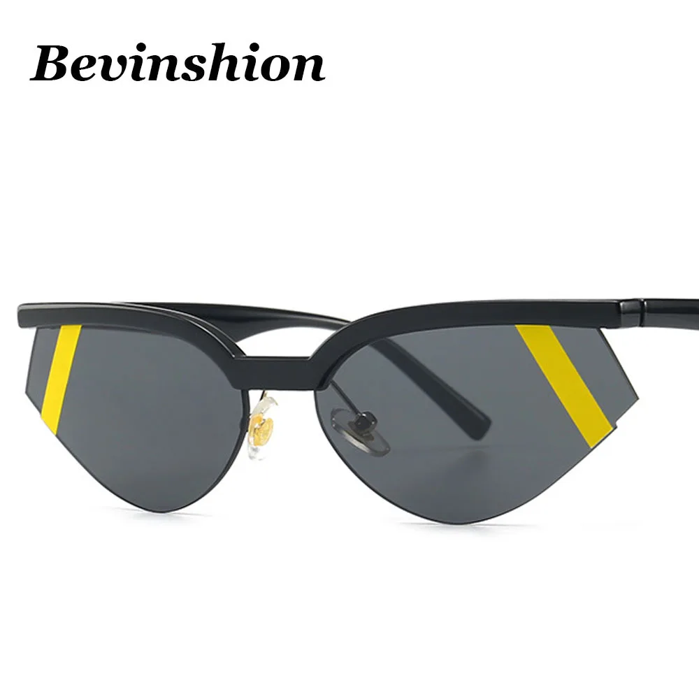 

2019 Spring European and American personality sunglasses cat eyes Narrow sunglasses trendy sun glasses ladies vintage red yellow