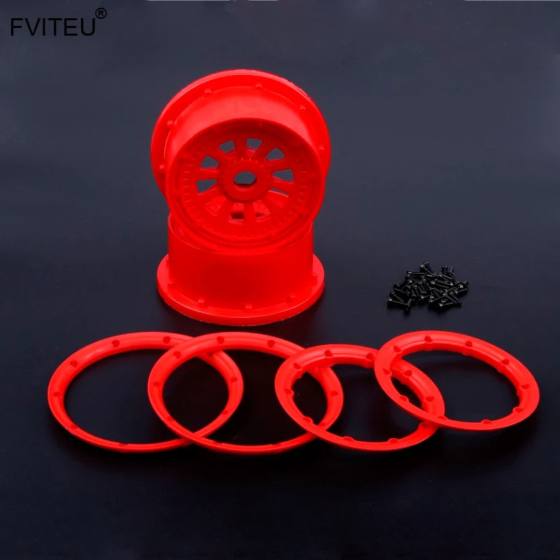 

FVITEU High strength Nylon wheel hubs and beadlocks set fit 1/5 Losi 5ive T Rovan LT/SLRT Baja 4WD KingMotor x2