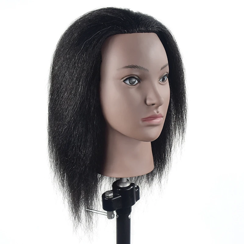 Cosmetology Afro Mannequin Head With Hair For Braiding Cornrow Practice Head