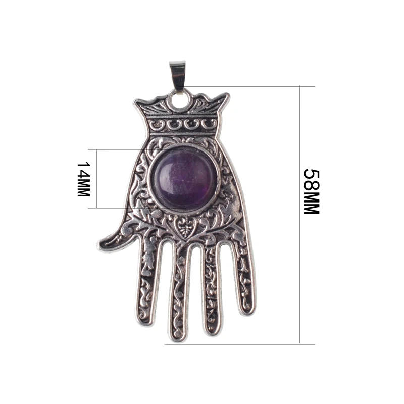 Модное ожерелье из натурального камня кулон фиолетового инкрустированная