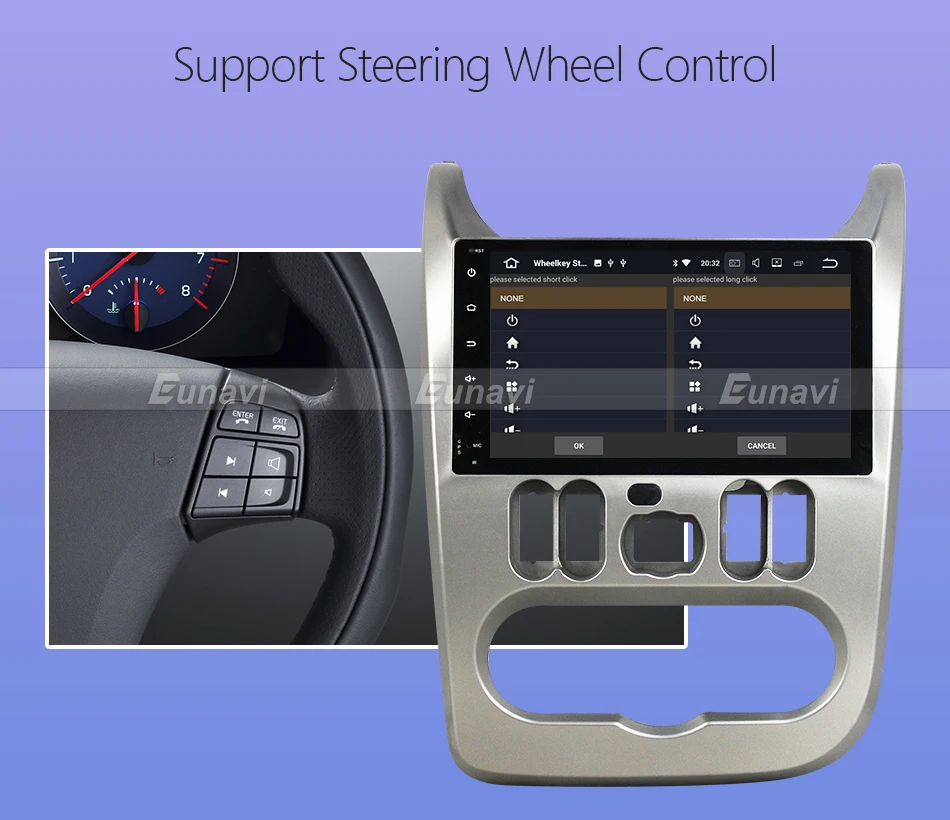 Clearance Eunavi Android 7.1 Car Radio GPS Navigation For Renault Logan Sandero Duster 2015 2016 1 Din 9