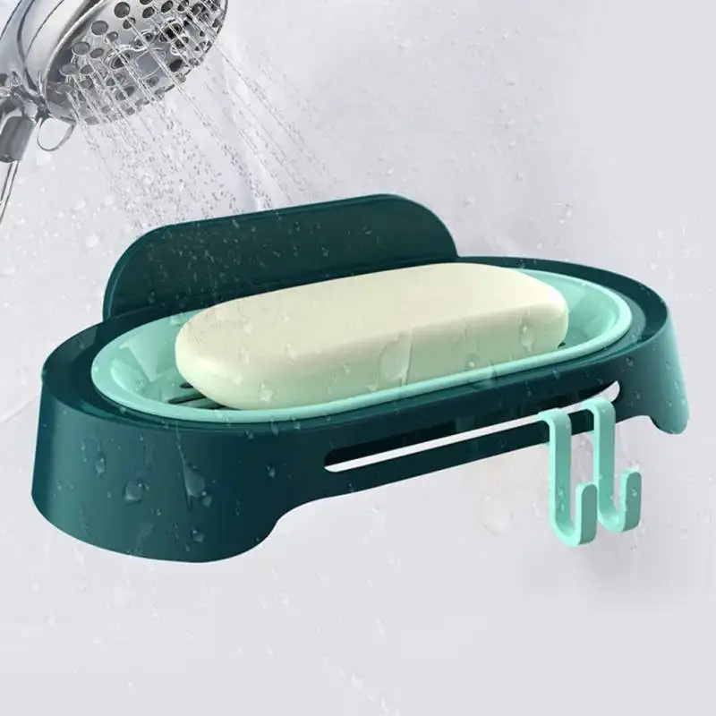 

Bathroom Punching-free Soap Holder Wall-Mounted Drain Hanging Box Kitchen Soap Dish Soap Shelf Home Decoration Accessories