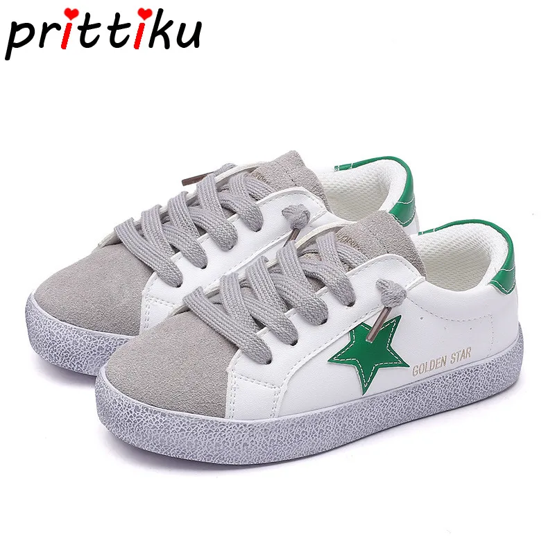 

Spring 2018 Toddler Boy Girl Distressed Earthy Star Sneaker Little Kid Genuine Leather Casual Trainers Big Kid Brand Sport Shoes