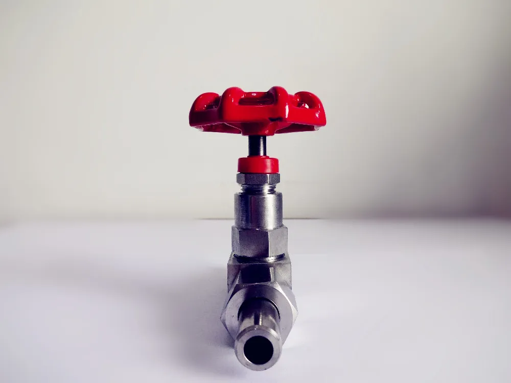 Бесплатная доставка 3/8 &quot(DN10) игольчатый клапан. Нержавеющая сталь 304. Красный.