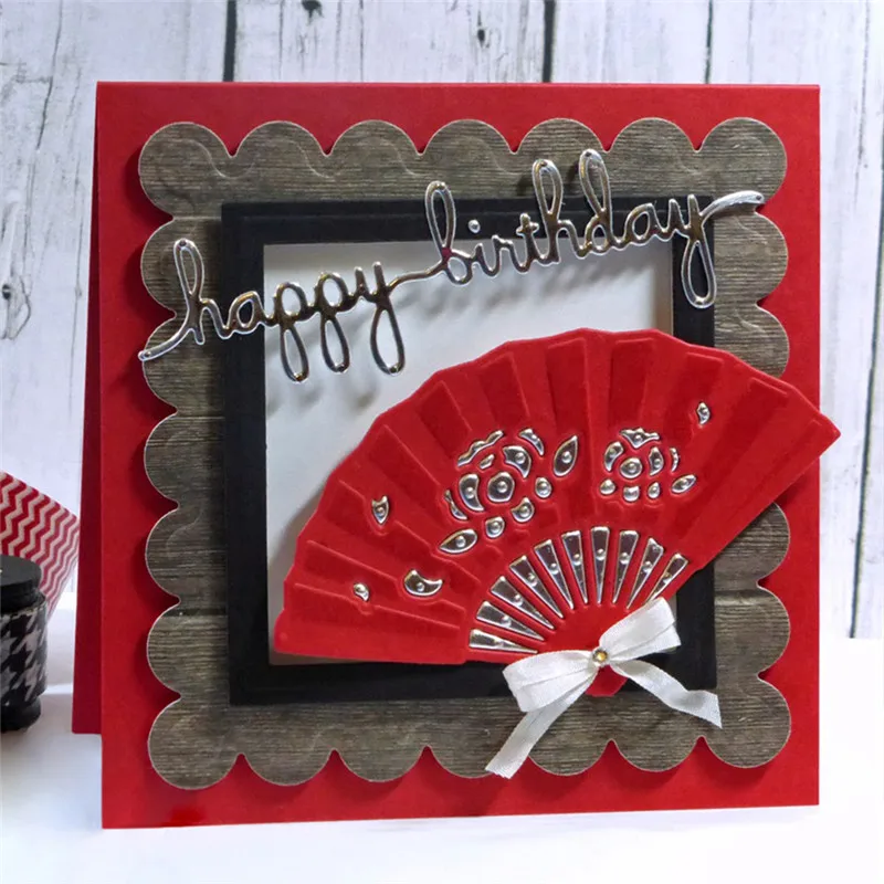 

DiyArts 1 Pcs/lot Metal Cutting Dies Scrapbooking For Card Making DIY Embossing Cuts New Craft Chinese Folding Fan Element