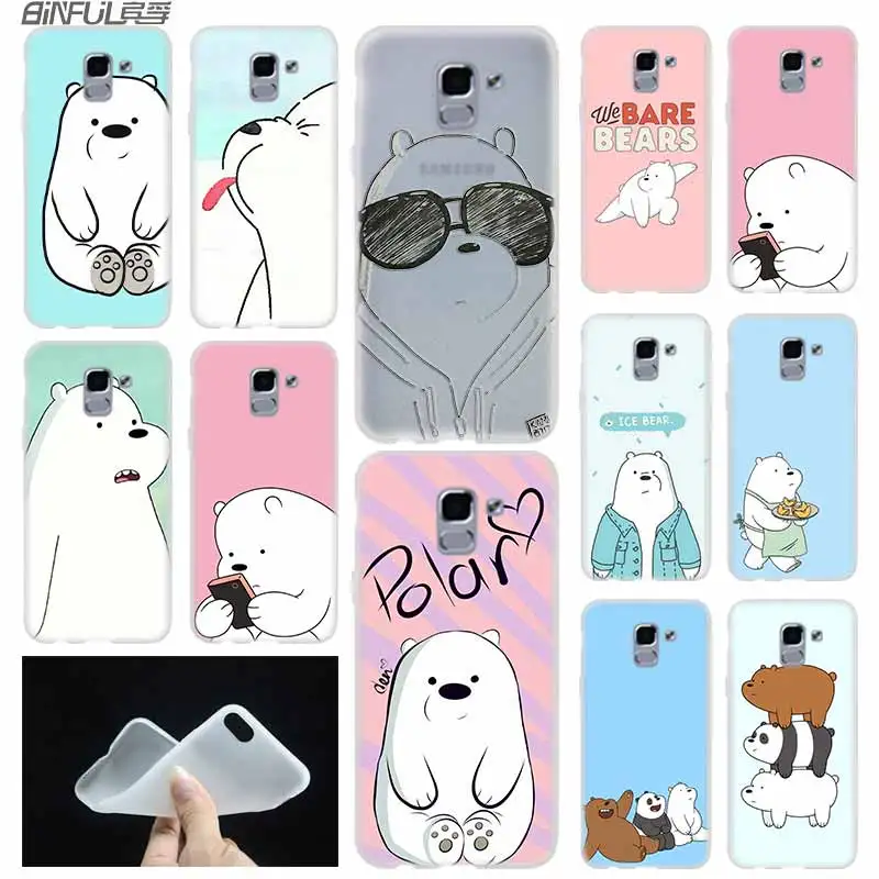 

Bare Polar Bear case Cover TPU Coque For Samsung Galaxy J6 J8 J3 J5 J7 J4 J2 J1 Plus 2018 2016 2017 EU Prime Ace