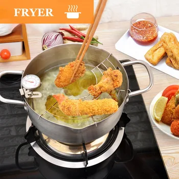 

Stainless Steel Oil Fryer With A Thermometer Household Appliances In The Kitchen Peanut Oil Press Oil Press For Oil Extraction