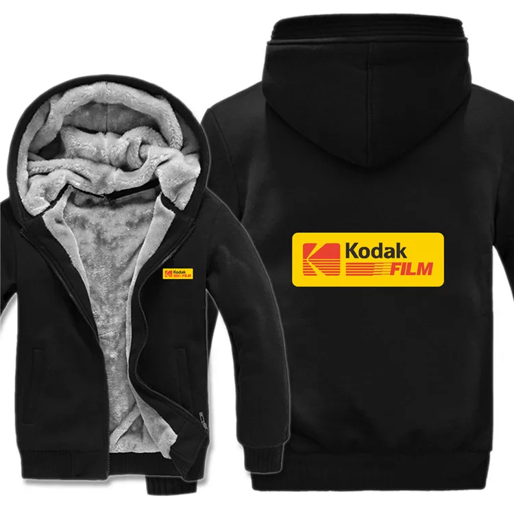 Зимние толстовки Kodak, мужское модное пальто, шерстяная куртка с подкладкой, утепленные толстовки Kodak, худи, HS-069