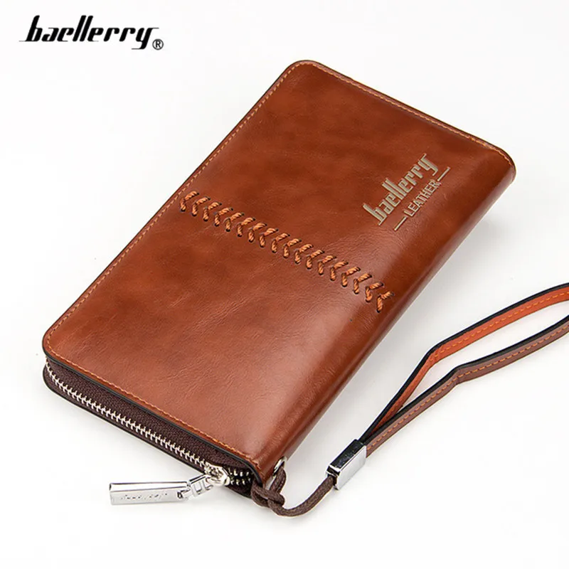 Baellerry Wallet Business Men Wallets PU Leather Long Purse Casual