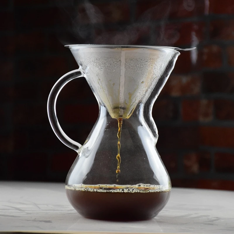  NEW ARRIVAL  1000ML Chemex Style Syphon Coffee Drip Pot with Metal Basket  Ice Drip Maker  Coffee Maker 