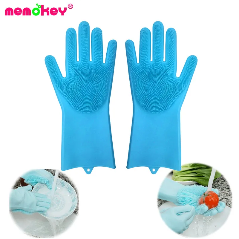 Kitchen Silicone Cleaning Gloves Magic Silicone Dish Washing Gloves