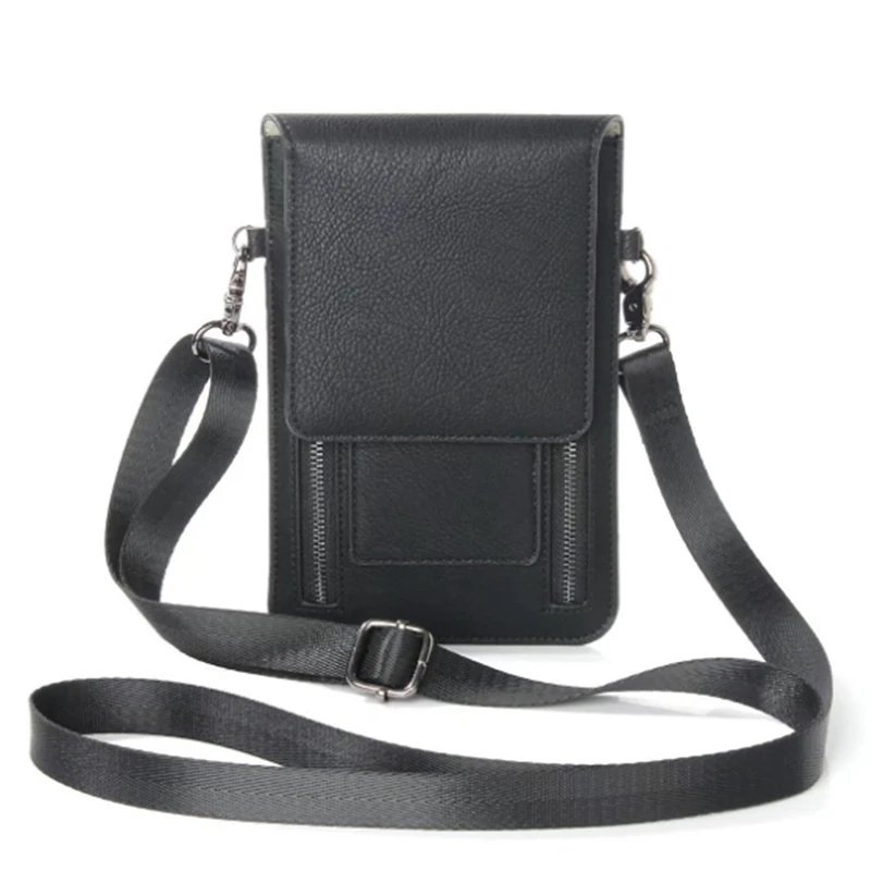 

New Leather Man Woman Phone Bag Lady Crossbody Bag Waterproof Men's Fashion Travel Outdoor Sport Bag Bolso Bandolera