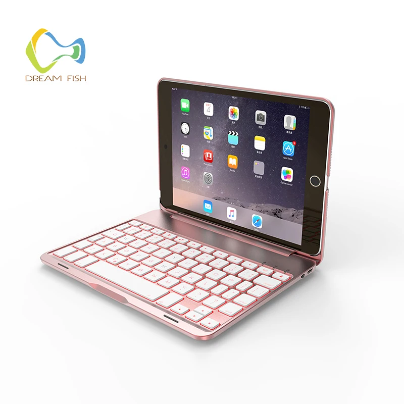 

Folio Case for iPad Air 2 PU+ Aluminum Clamshell Bluetooth keyboard Smart Auto Sleep Wake Tablet Case gadget A1566 A1567