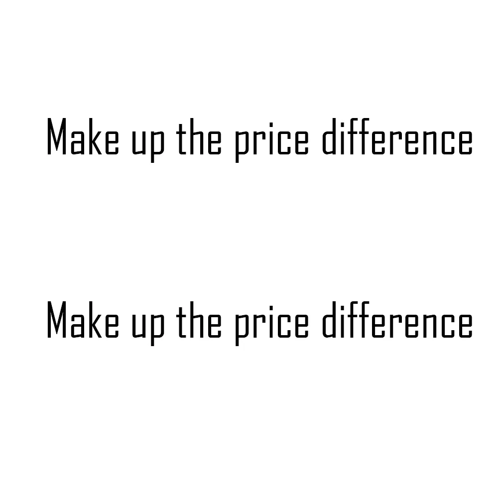 

Make up the price difference Postage difference