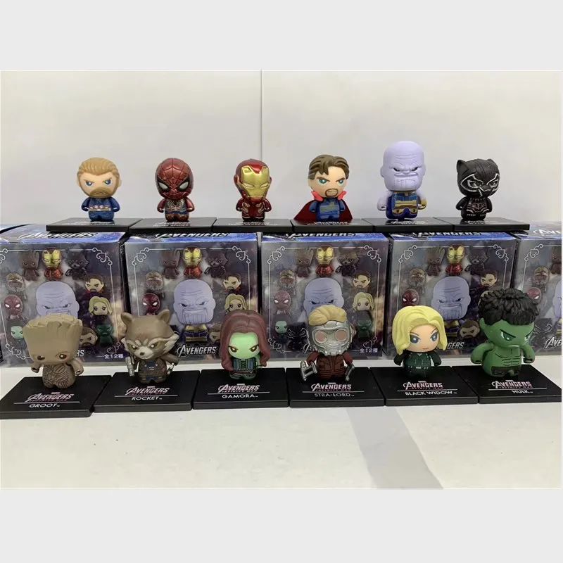 

12pcs/set Marvelous figure Avengers: Endgame Q-Version Iron Man PVC Action Figure Model Collection Dolls Gifts For Kids M110