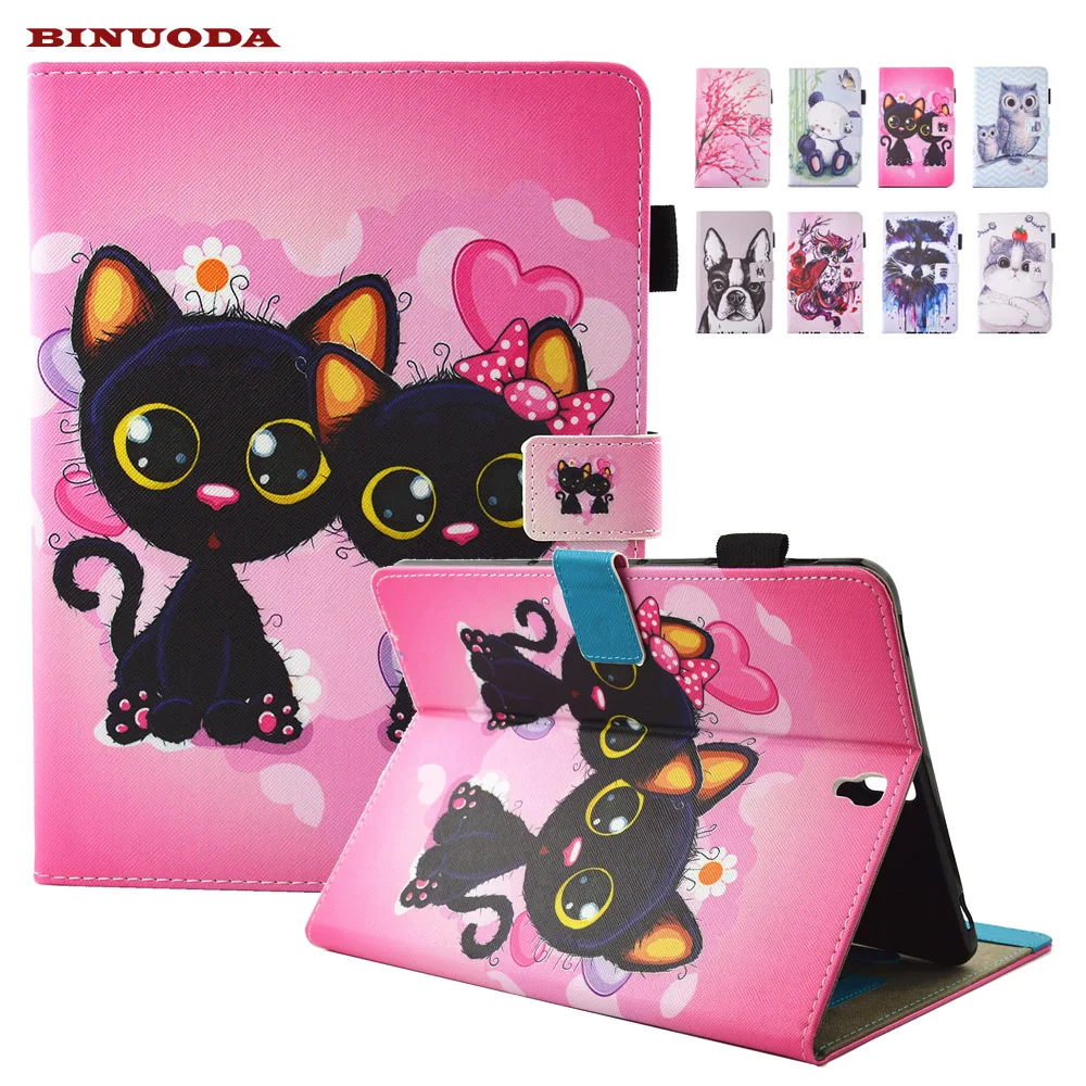 

For Coque Samsung Galaxy Tab S3 9.7 T820 SM-T825 Case Cute Cat Printed Folio Flip PU Leather Kickstand Tablet Kids Case Cover