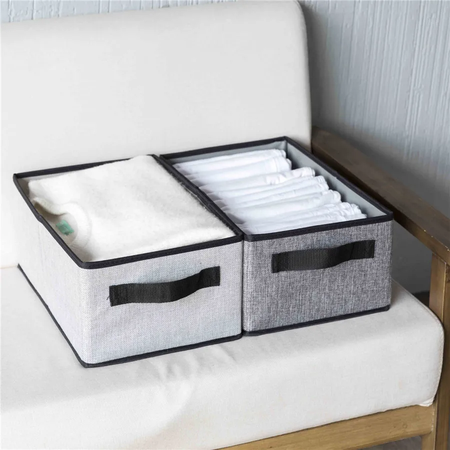 

Storage Basket Washable linen Multi-functional underwer box folding clothes quilt foldable storage box sundries closet organizer