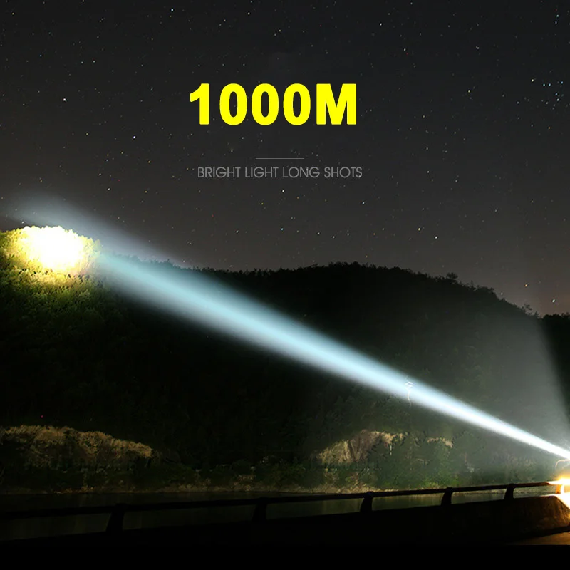 

LED Searchlight Flashlight Torch Light Rechargeable Waterproof for Camping Outdoor AI88