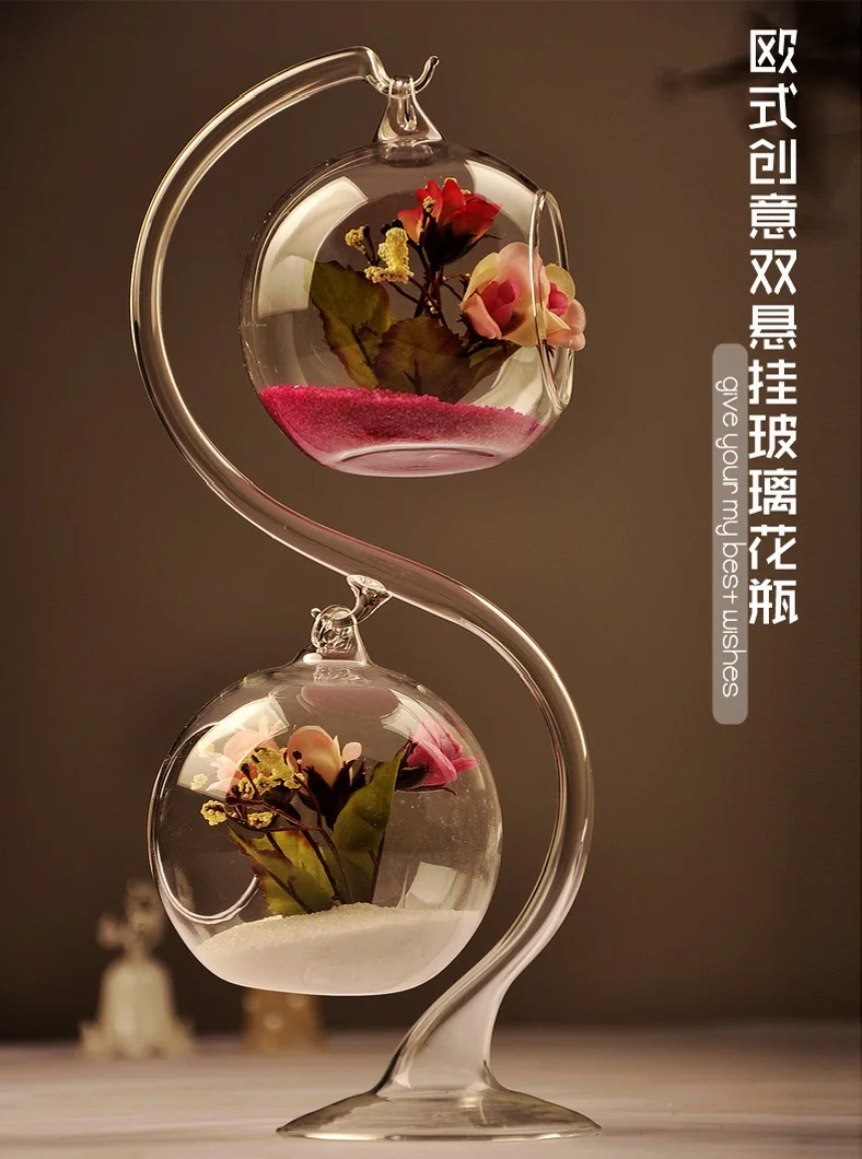 New Mini Stand/Hanging Light Bulb Glass Flower Vase Terrarium Landscape Bottle C 