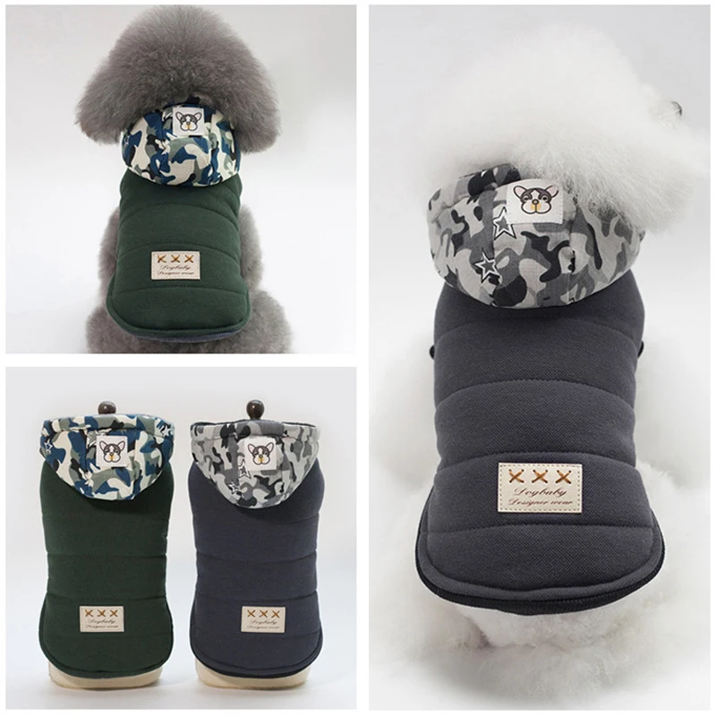 

Fashion Camouflage Pet Dog Hoodie Jacket Winter Cotton Dog Clothes for Small Dogs Chihuahua Pug Coats Puppy Cat Clothing Outfits
