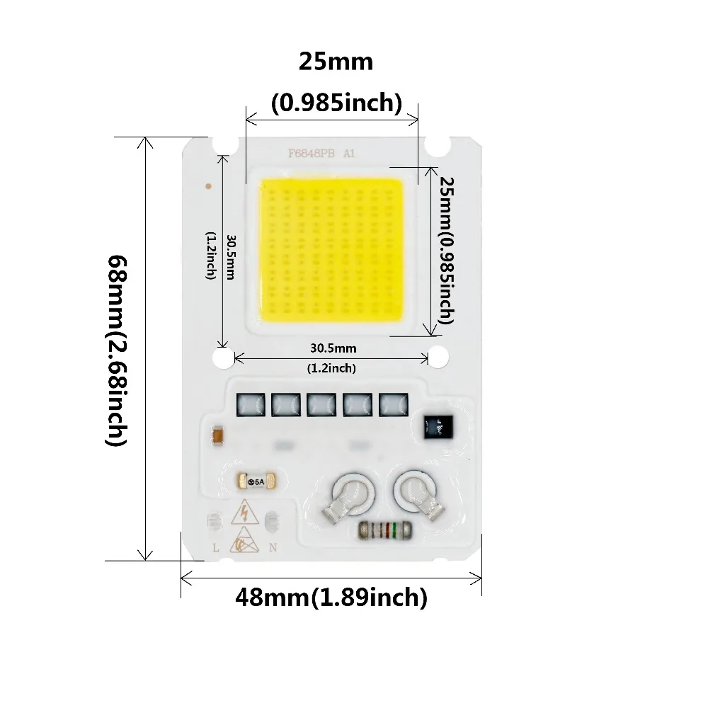 20 Вт 30 50 AC220 в светодиодный COB Чип светильник Высококачественная светодиодная SMD