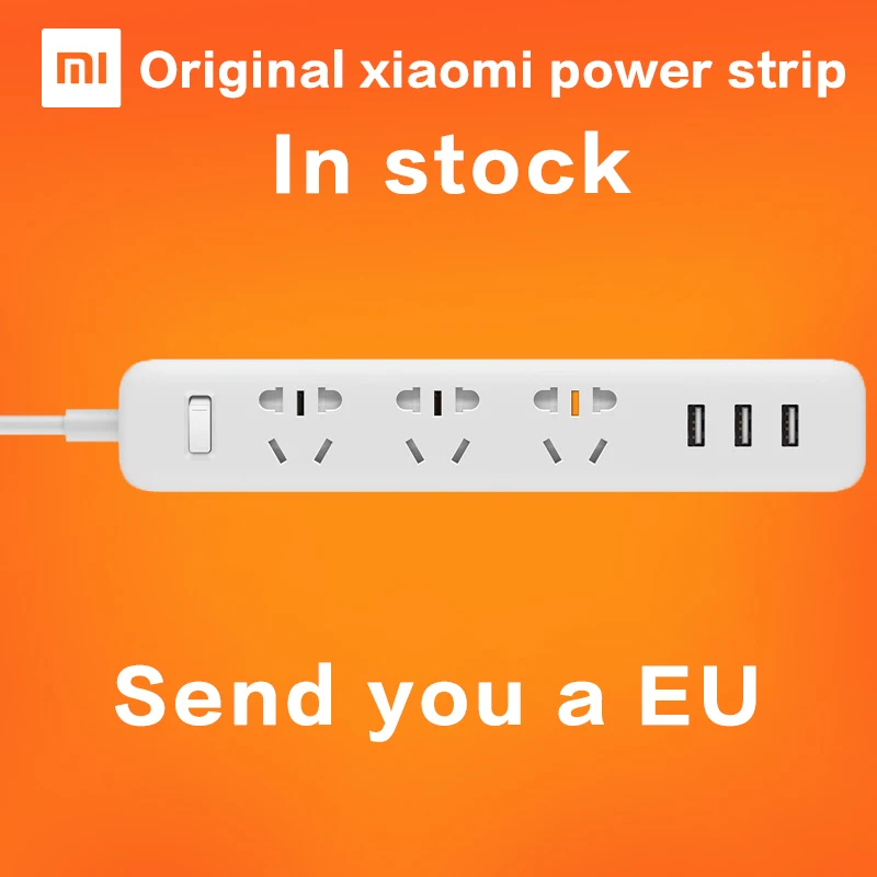 Xiaomi Силовая розетка с 3 USB стандартными удлинителями, многофункциональная умная силовая полоса, Домашняя электроника