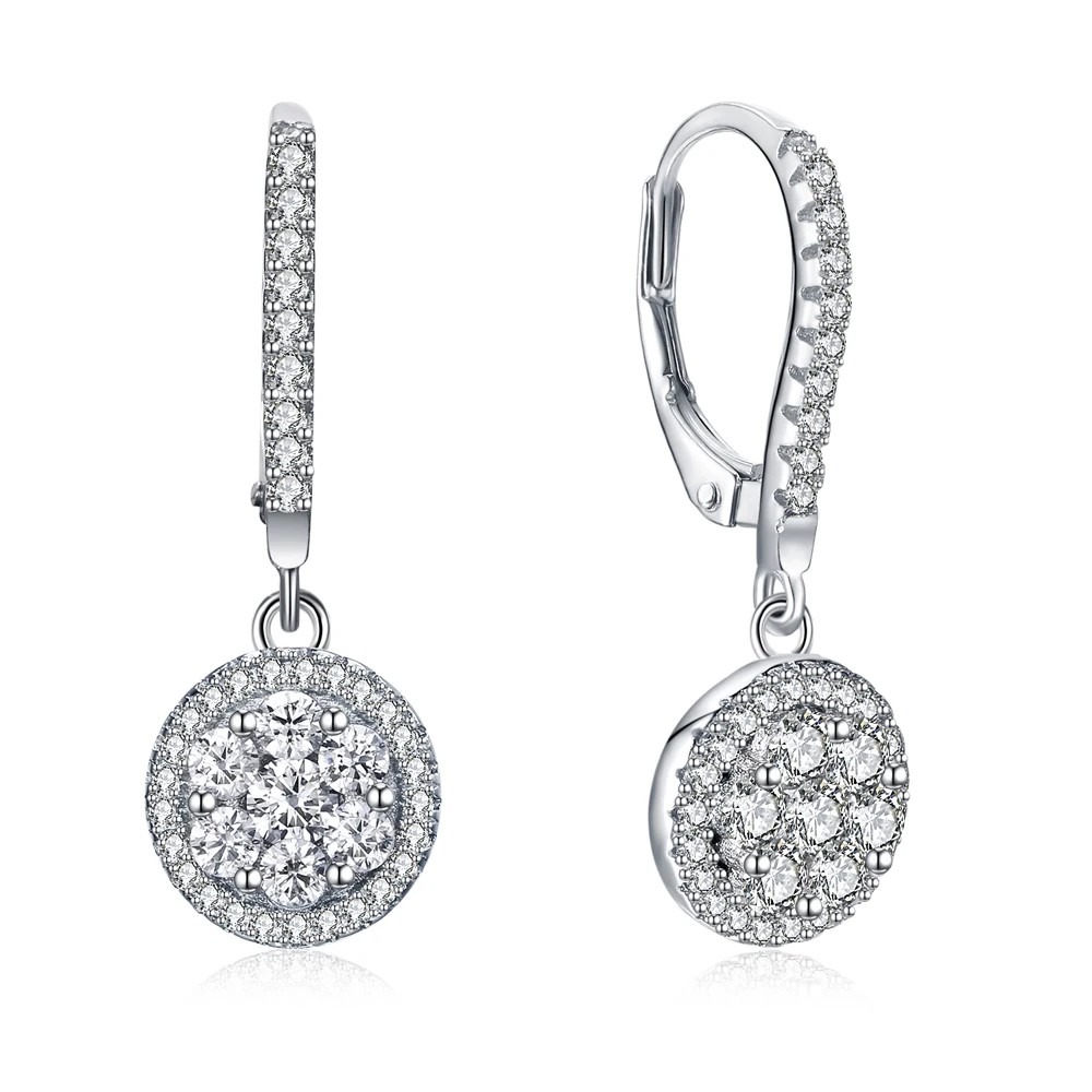 New arrivals Office S925 silver drop Earrings for women round design