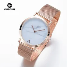 Eutour Rose Gold Ultra Thin Bracelet Women s Fashion Watch 2018 Hot Ladies Minimalist Design Marble