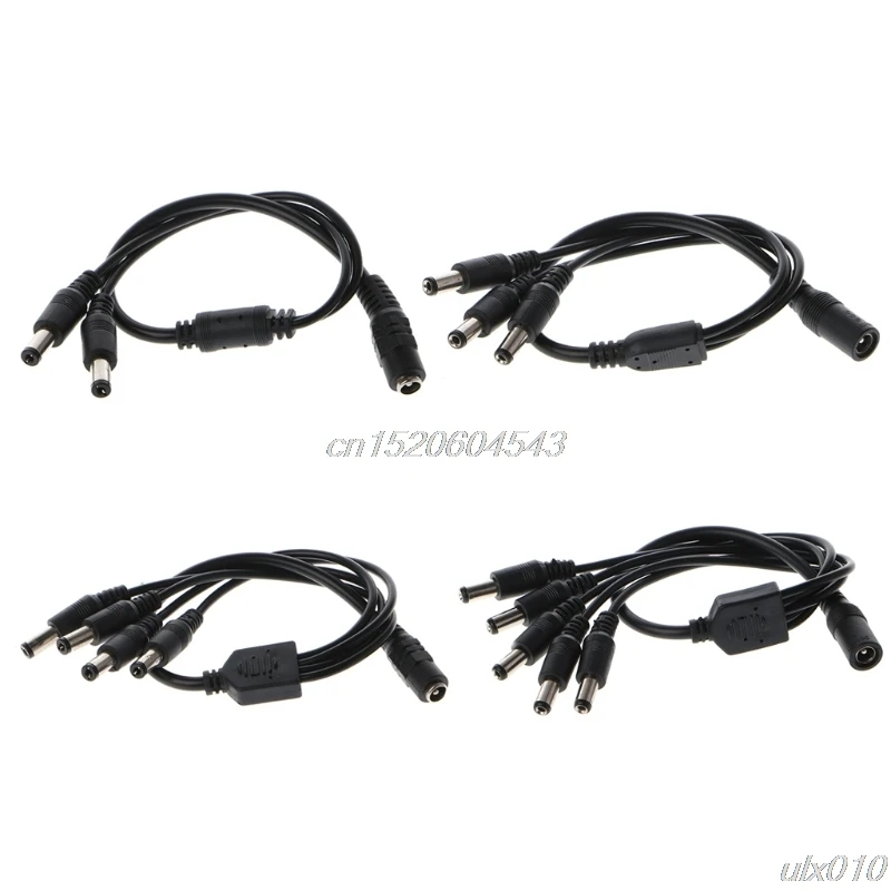 

1 Female to 2/3/4/5 Male Plug 5.5x2.1mm Port 12V DC Power Adapter Splitter Cable For LED Strip S08 Wholesale&DropShip