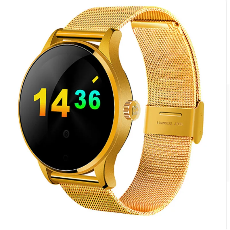 

Fashion Smart Watch Round Screen Sleeper Tracker Heart Rate Monitor Bluetooth Remote Camera SmartWatch For IOS Android