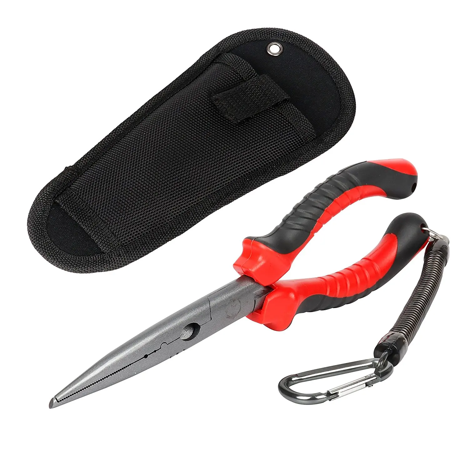 Fishing Pliers Long Nose with Floating Fish Gripper, Needle Nose Pliers