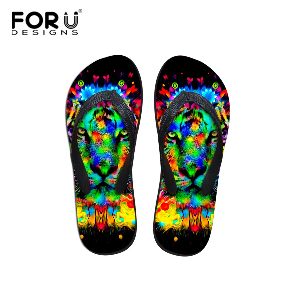 tiger print flip flops