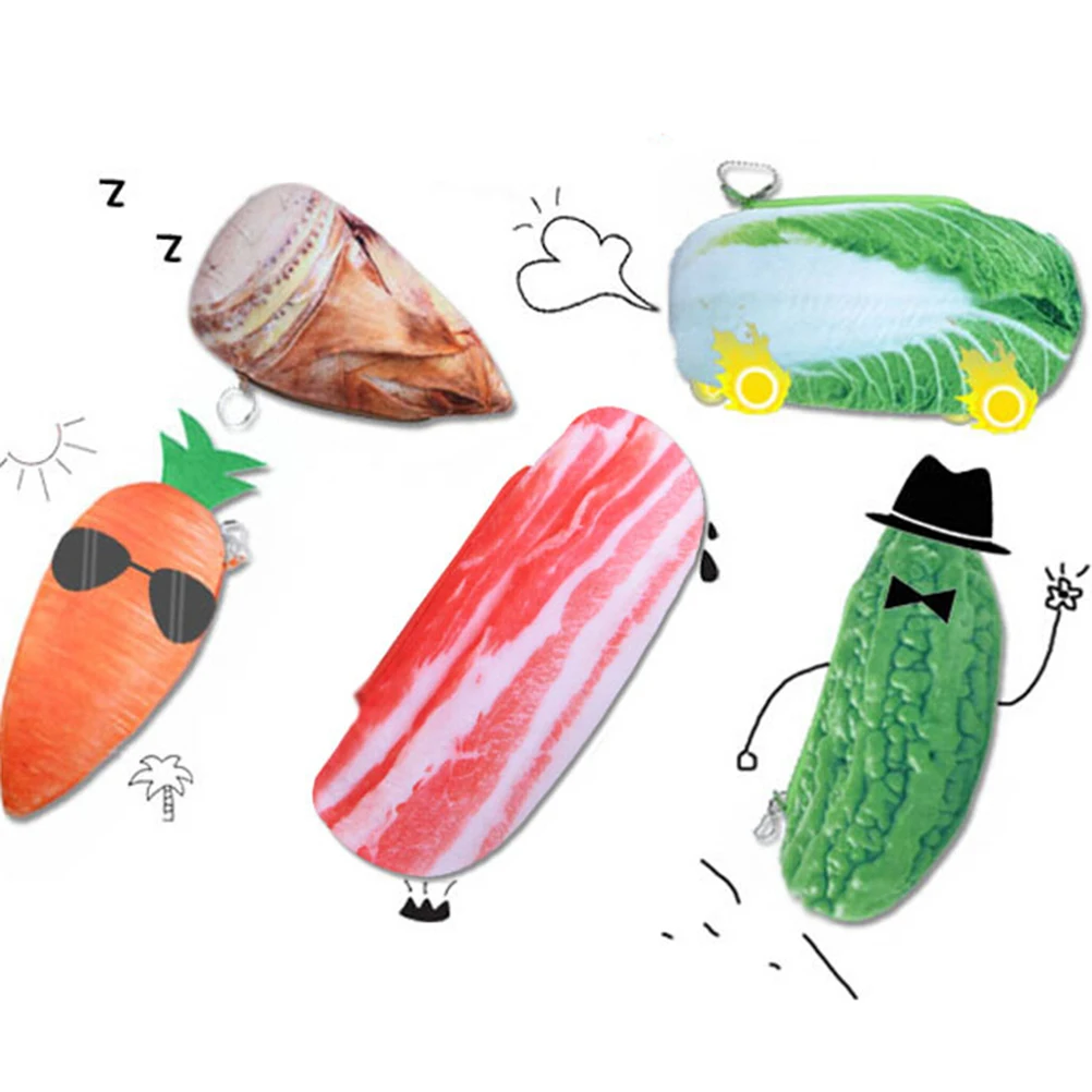 Cartoon Cute Fruit Meat Pattern Storage Holder Canvas Make Up Pen Brush Cosmetic Bag Bags Makeup Pencil Case | Красота и здоровье
