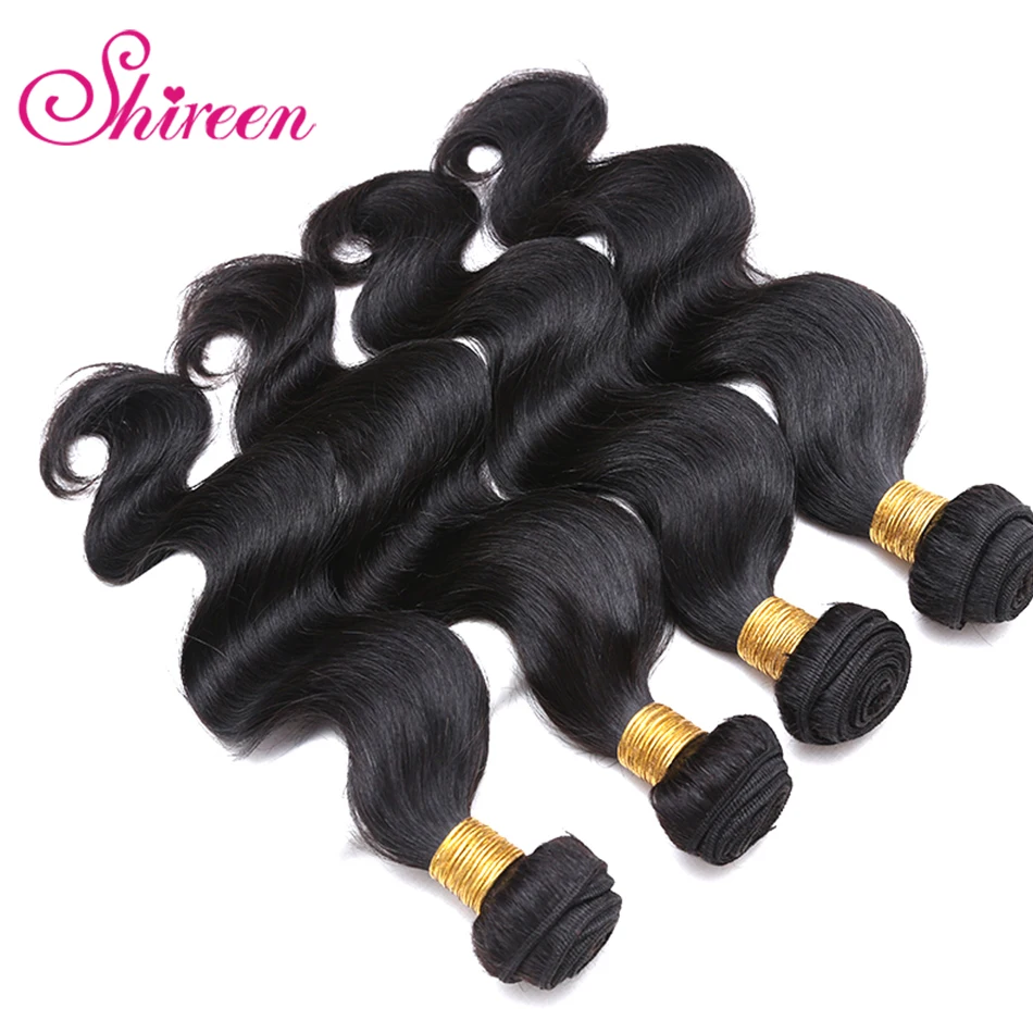 Brazilian human hair bodywaves 8-30inch Natural Black Color Hair 4Bundles Deal Shireen Non Remy Hair Extensions Tissage Humain