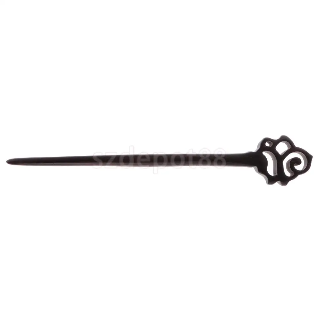 Винтажная палочка для волос из черного сандалового дерева в стиле ретро, деревянная палочка для волос, женские аксессуары для волос - Цвет: 6
