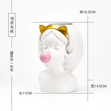 Креативная ваза из смолы в скандинавском стиле для милых девушек, декоративный цветочный горшок с жевательной резинкой, современное милое художественное украшение, Цветочная композиция