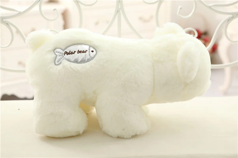 1 unid 40 cm Kawaii felpa del oso Polar de peluche bebé para niños juguetes para niñas regalo de Navidad de cumpleaños Peluches animales de peluche de juguete nieve Oso Blanco