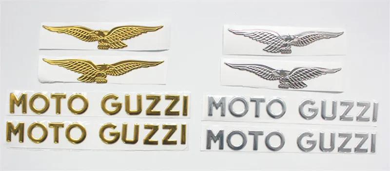 

3D Motorcycle Bike Waterproof Eagle Sticker Moto Guzzi Italia Flag Decals 2 color Gold Silver Sticker