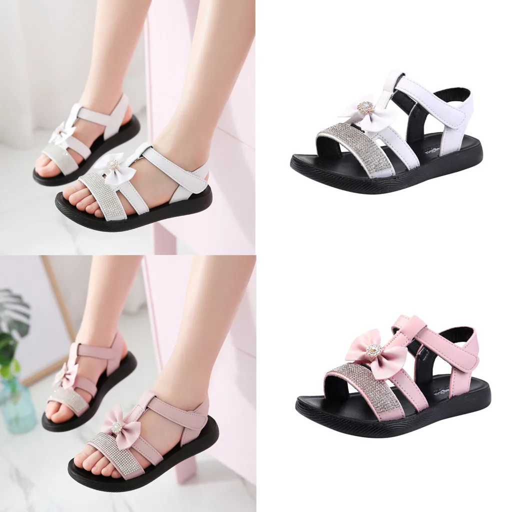 

Huang Neeky W#4 2019 NEW Baby Kids Fashion Children Girls Crystal Summer Casual Sandals Shoes Flower Flat Heel Gifts For Kids