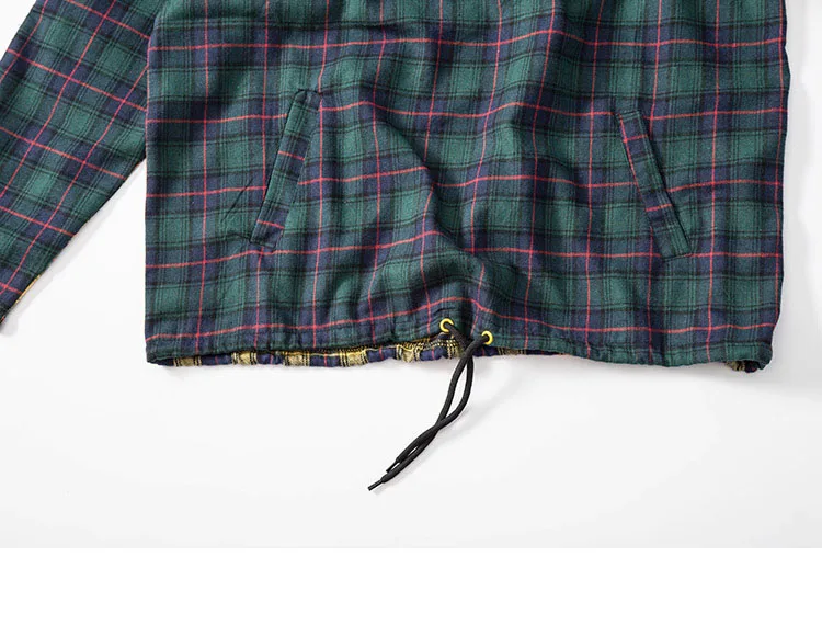 Patchwork Pullover Plaid Long Sleeve Hoodies Shirts 11