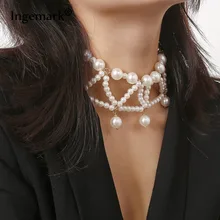 Ingemark богемное многослойное ожерелье-чокер из искусственного жемчуга массивная жемчужная подвеска с кисточкой ожерелье женское ювелирное изделие