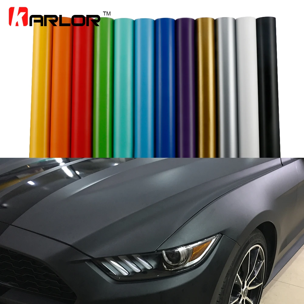 Matt Color Change Vinyl Film Car Wraps Hood Roof Whole Body Stickers Decal With Air Bubble Car Styling Automobiles Accessories car styling matte chrome brushed metallic vinyl film car stickers and decals automobiles car body wrapping foil air bubble free
