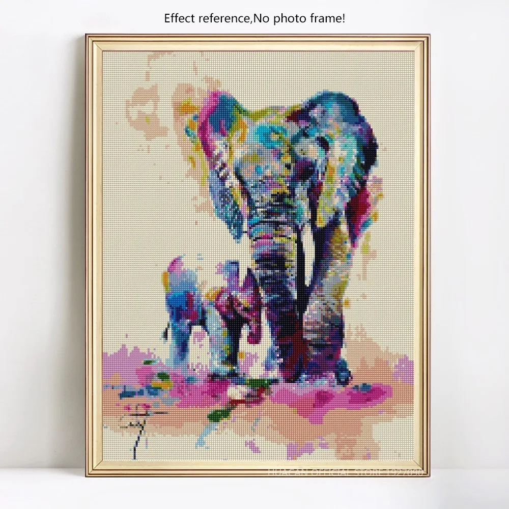 

HUACAN DIY 5D Diamond Mosaic Painting Elephant Crystal Drawing Diamond Embroidery Cross Stitch Animals Series Home Decor