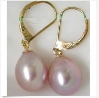 

charming pair of 11-12mm south sea lavender pearl earring 14