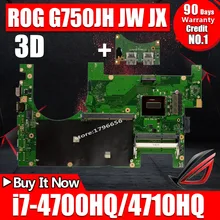 free shipping Original laptop motherboard 60N3HMB1200-C09 for ASUS G750JW REV2.1 with I7 CPU motherboard Intel Non-integrated free shipping Original laptop motherboard 60N3HMB1200-C09 for ASUS G750JW REV2.1 with I7 CPU motherboard Intel Non-integrated