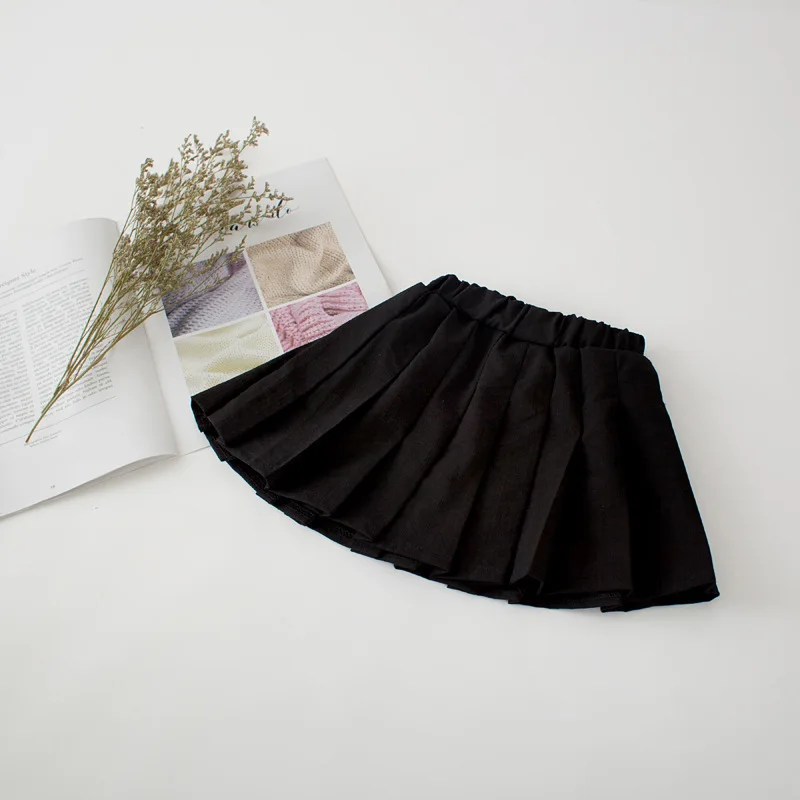Baby Girl Tutu Skirts Autumn Baby Clothes Kids Princess Girls Skirt Pleated Pettiskirt solid color Kawaii school Skirts dropship (14)