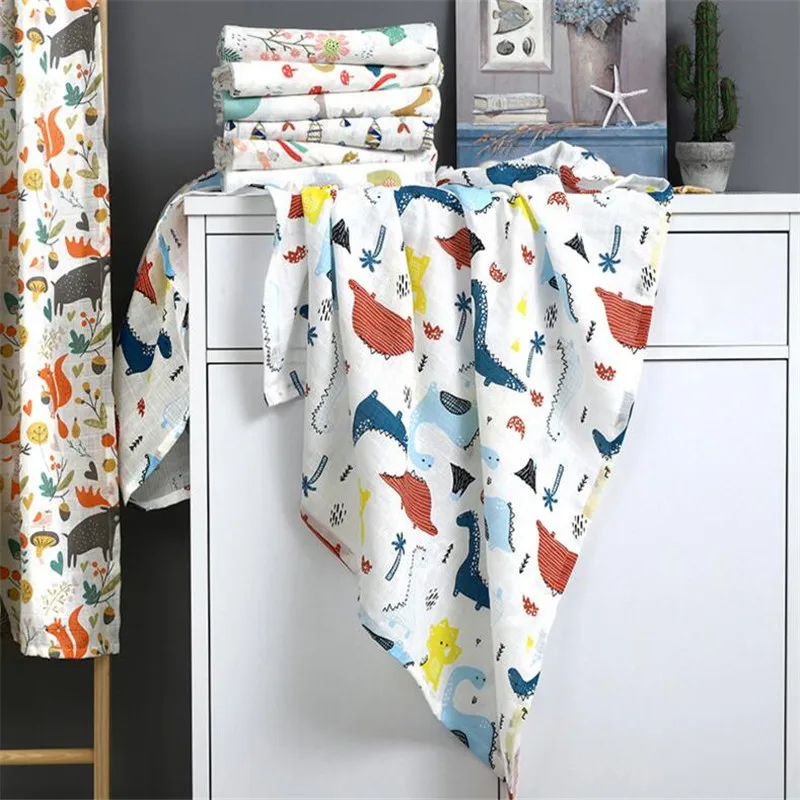 Одеяло для новорожденных из органического муслина, пеленка для младенцев, одеяло для коляски, покрывало из муслина, органический хлопок, детское Пеленальное Одеяло