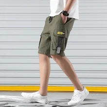 Летние повседневные короткие брюки из хлопка с средней талией мужские шорты с двумя большими карманами Размер M до 5XL